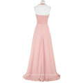 Grace Karin 2016 Full-Length Backless Halter Einfach Chiffon Pink Lange Brautjungfer Kleid 8 Größe US 2 ~ 16 GK000073-1